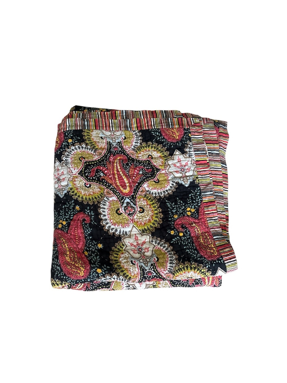 Pottery Barn Linden Queen Quilt Multicolor Paisley Reversible